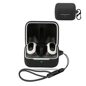 INZONE Buds WF-G700N �P�[�X �J�o�[ SONY WF-G700N ���C�����X�C���z�� �V���R�� �ی�P�[�X (�J���r�i�t��+�X�g���b�v�t�� ) �����h�~ �L�Y�h�~ �ϏՌ� �����[�d�\ �h�� �h�o (�u���b�N)