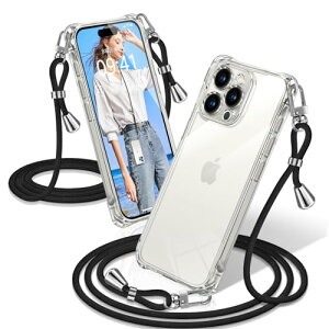 iPhone 15 Pro �P�[�X �N���A �V�����_�[ �ϏՌ� iPhone15Pro �X�}�z�P�[�X ���� �D��X�g���b�v�t�� ������ ��|�� �R�t�� �A�C�t�H��15Pro �J�o�[ ��|�� �V���O���V�����_�[���[�v �΂߂��� ���߉�
