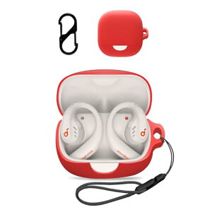 Anker Soundcore AeroFit Pro �P�[�X �J�o�[ ���C�����X�C���z�� �V���R�� �ی�P�[�X (�J���r�i�t��+�X�g���b�v�t�� ) �����h�~ �L�Y�h�~ �ϏՌ� �����[�d�\ �h�� �h�o (���b�h)