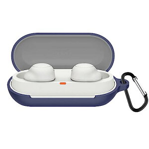 Sony WF-C700N �P�[�X �J�o�[ Sony WF-C700N �V���R�� �ی�J�o�[ �h�� �h�o �����h�~ �L�Y�h�~ �S�ʕی� �y�� �J���r�i�t�� (�u���[)