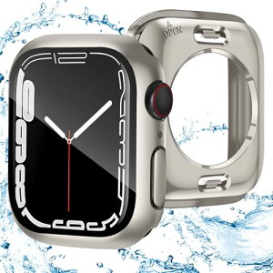 Apple Watch Series 9 / 8 / 7 45mm �P�[�X PC�f�� �K���X�t�B���� ��̌^ �h�� �O��̕ی� Apple Watch �J�o�[ �ϏՌ� �A�b�v���E�H�b�` �P�[�X �S�ʕی� �����ȒP ���ϋv �����ߗ� 45mm �`�^���S�[���h