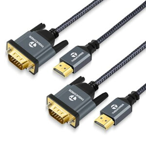 2�{�p�b�N HDMI VGA�P�[�u�� 1.5M �����b�L �ґg HDMI VGA �A�_�v�^�[�P�[�u�� (�I�X-�I�X) �R���s���[�^�[ �f�X�N�g�b�v �m�[�g�p�\�R�� PC ���j�^�[ �v���W�F�N�^�[�p