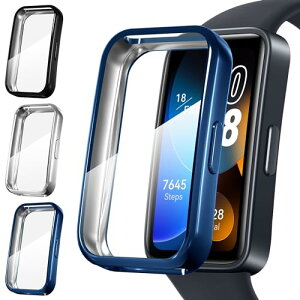 Huawei Band 10 / 9 / 8 �P�[�X �ی� ���Ȃ₩�� TPU �t�@�[�E�F�C Band 10 / 9 / 8 �ی�J�o�[ �u���b�N+�V���o�[+��
