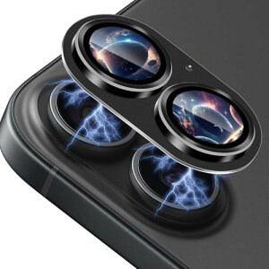 iPhone 16 / 16 Plus �J�����t�B���� �J���� �����Y �ی�J�o�[ �A�C�t�H��16 / 16plus �p �����Y�ی�t�B���� �A���~���� �σX�N���b�` �ϏՌ� �J�����J�o�[ (�u���b�N)