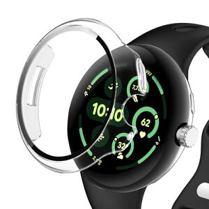 Google Pixel Watch 3 45mm �P�[�X �ی�J�o�[ �X�}�[�g�E�H�b�`�P�[�X �����K���X ��̌^ �ϏՌ� PC�f�� �����^ �J�o�[ ���h�~ �������� �ϏՌ� �S�ʕی� �E���ȒP �y�� Google Pixel Watch 3 45mm �N���A