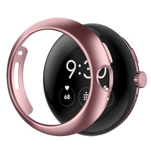 Google Pixel Watch 3 45mm �P�[�X �ی�t�B���� ����t���[�� �ی�J�o�[ �S�ʕی� PC�f�� �����ȒP �ϏՌ� �����ߗ� �w��h�~ (45mm,���[�Y�S�[���h)