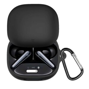 Anker Soundcore Liberty 4 Pro �P�[�X ���ɔ� �V���R�� LED�� �ϏՌ� �h�� �h�o �y�ʃf�U�C�� ���C�����X�[�d �L�Y�h�~ �����h�~ �V���v���X���� �J���r�i�t�� (�u���b�N)