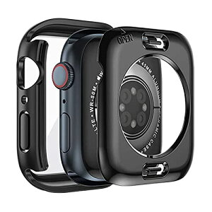 Apple Watch �P�[�X 46mm Series 11 / 10 �A�b�v���E�H�b�` �J�o�[ PC�f�� �h�� �O��̕ی� Apple Watch �J�o�[ �S�ʕی� ��d�\�� �A�b�v���E�H�b�` �P�[�X ���ϋv �����ߗ� �����ȒP (46mm,�u���b�N)