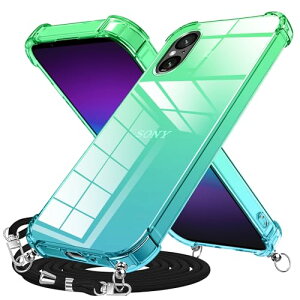 Xperia 5 V �P�[�X �N���A �V�����_�[ �X�g���b�v �O���f�[�V�����J�o�[ �R�t�� ���|�� �΂߂��� SO-53D SOG12��|���P�[�X �ϏՌ� TPU �G�A�N�b�V���� ���O���\ ���߉\�� ���� ���^ �y�� �l�b