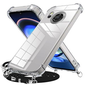 AQUOS R8 �P�[�X �N���A �V�����_�[ �X�g���b�v �O���f�[�V�����J�o�[ �R�t�� ���|�� �΂߂��� SH-52D��|���P�[�X �ϏՌ� TPU �G�A�N�b�V���� ���O���\ ���߉\�� �S���� ���^ �y�� �l�b�N