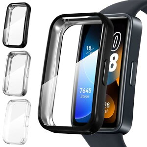 Huawei Band 10 / 9 / 8 �P�[�X �ی� ���Ȃ₩�� TPU �t�@�[�E�F�C Band 10 / 9 / 8 �ی�J�o�[ �u���b�N+�V���o�[+�����F