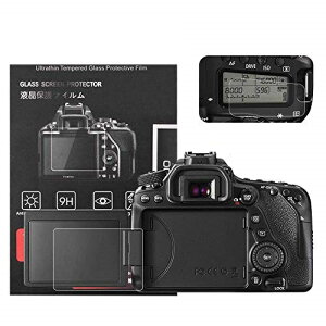 Canon EOS 70D / 80D / 90D �ی�t�B���� �K���X�t�B���� �t���ی� �t�����j�^�[�p�K���X�v���e�N�^�[0.25mm�ƕ\���o�l���p�����\�ی�t�C�����Z�b�g 2�Z�b�g (70D / 80D / 90D��p)