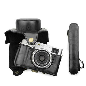 FUJIFIFILM X100V �P�[�X X100V �J�����P�[�X �V�����_�[�X�g���b�v�t�� �ی�P�[�X ���[�P�[�X �����^�� �ی�J�o�[ �ϏՌ� �ی� �L�Y�h�~ ���[ �L�������O�P�[�X ��֕i �ЊO�i (�u���b�N)