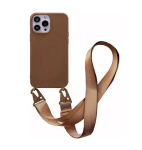 iPhone 13 �P�[�X �l�b�N�X�g���b�v �X�}�z�P�[�X �u���F �V���R�� �A�C�t�H�� 13 �P�[�X �V���v�� �\�t�g �ی�J�o�[ �g�уX�g���b�v �R�t�� �΂߂��� (iPhone 13 Caramel)