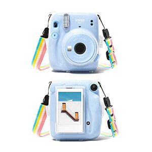 instax mini 11 �J�����P�[�X �`�F�L �t�B�������� �n�[�h PVC �J�o�[ �V�����_�[�X�g���b�v�t�� �t�B�������[�|�P�b�g�t�� (����)