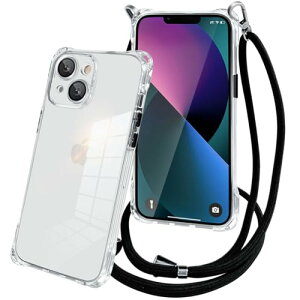 iPhone 13 Mini �P�[�X �N���A �V�����_�[�X�}�z�P�[�X �ϏՌ� ���^ ���� TPU �g�уJ�o�[ �X�g���b�v�t�� ���|�� �΂߂��� ��|�� �R�t�� ���߉\�� �V�����_�[ �N���X�{�f�B �A�C�t�H�� 13Mini �g
