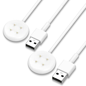 Google Pixel Watch 3 / Pixel Watch 2 / Fitbit Versa 4 / Sense 2 �[�d�P�[�u�� �[�d�� 1m���� ���C�[�d USB�R�l�N�^ ���ϋv �y�� ������ �����^�ѕ֗� �X�}�[�g�E�H�b�`�A�N�Z�T���[ (2�{/�z���C�g)