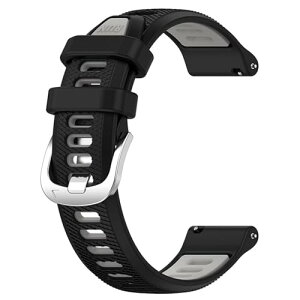 Garmin Forerunner265S / Forerunner265S music / Venu 3S �o���h 18MM �x���g ���F �ւ��o���h �V���R���� �_�炩�� �ʋC�� �ϋv�� �X�|�[�c�o���h �A�N�Z�T���[ (�u���b�N �O���[)