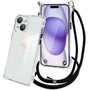 iPhone 15 Plus �P�[�X �N���A �V�����_�[�X�}�z�P�[�X �ϏՌ� ���^ ���� TPU �g�уJ�o�[ �X�g���b�v�t�� ���|�� �΂߂��� ��|�� �R�t�� ���߉\�� �V�����_�[ �N���X�{�f�B �A�C�t�H�� 15Plus �g