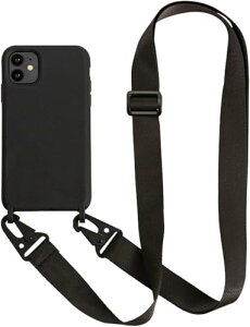 iPhone 16 Plus�P�[�X �l�b�N�X�g���b�v �X�}�z�P�[�X �u���F �V���R�� �A�C�t�H�� 16 Plus�P�[�X �V���v�� �\�t�g �ی�J�o�[ �g�уX�g���b�v �R�t�� �΂߂��� (iPhone 16 Plus,Black)