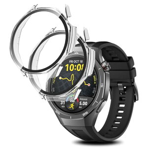 HUAWEI WATCH GT5 PRO 46mm �P�[�X �ی�J�o�[ �t�B���� �����K���X ��̌^ �S�ʕی� �����ߗ� �����x�^�b�` �y�� �Ռ��z�� �w��h�~ �h���h�o (�N���A*2)