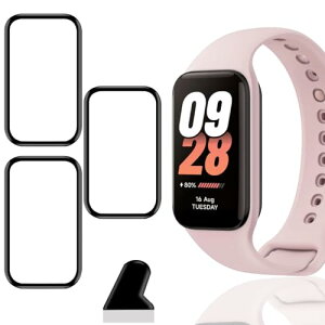�y3���Z�b�g�z Xiaomi band 8 Active �t�B���� �K���X�t�B���� PET������ �Y�f�@�� �����ߗ� Xiaomi Smart band 8 Active �ی�t�B���� 3D�ȖʃJ�o�[ �V���I�~ �X�}�[�g�o���h8 Active �t���ی�t�B���� �L�Y�h