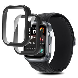 HUAWEI WATCH D2 �P�[�X �J�o�[ �K���X�t�B���� ��̌^ �S�ʕی� �����ߗ� �����x�^�b�` �y�� �Ռ��z�� �w��h�~ �h���h�o (�u���b�N*2) [2���Z�b�g]