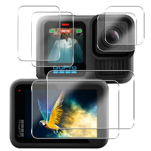 Gopro Hero 13 Black �ی�t�B���� �K���X�t�B���� 4�� + �����Y�ی�t�B���� 2�� Gopro Hero 13 �t�B���� �����K���X �L�Y�h�~ �ϏՌ� ��U�h�~ �S�ʕی� ����0.26 �����x�^�b�` �C�A�[�� �\��t���ȒP G