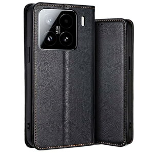 Xiaomi 15 �P�[�X �蒠�^ �J�o�[ �蒠�^�P�[�X �J�[�h���[ ���C �X�^���h�@�\ RFID�u���b�N �ϏՌ� �S�ʕی� �y�� �}�O�l�b�g�� ����PU���U�[ Xiaomi 15 �蒠�^ (�u���b�N)