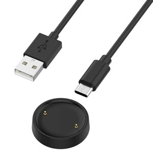 Amazfit Active 2 / Bip 6 �X�}�[�g�E�H�b�` �[�d�P�[�u�� �X�^���h �[�d�� USB�[�d ���C�z�� ���ϋv �֗��� �ߓd���ߕ��׃t�B���^�[�ی� �������i (�u���b�N)