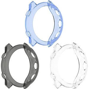 [3���Z�b�g]Garmin ForeAthlete 55 / ForeAthlete 158 �P�[�X TPU �҂�����y�� ���^ �K�[�~�� ForeAthlete 55�J�o�[ �����h�~ �K�[�~�� ForeAthlete 158 �ی�J�o�[ �h�Ռ� (�N���A+�u���b�N+�u���[)