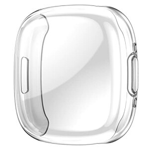 Fitbit Versa 4 / Sense 2�P�[�X �t�B�b�g�r�b�g Versa4 �S�ʕی� �J�o�[ �C�菝�h�~ �_�炩��TPU�f�� �t�B�b�g�r�b�g Versa 4 �o���p�[ �y�ʔ��^ �ϏՌ� ���b�L���H Fitbit Versa4 �ی�J�o�[ (�N���A)