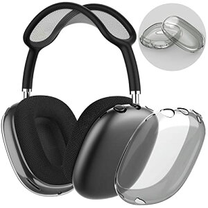 AirPods Max �J�o�[ �N���A �P�[�X �\�t�g TPU �ی�C���[�J�b�v �J�o�[ �A�N�Z�T���[ �w��h�~ ���h�~ �h�o (�N���A�u���b�N)