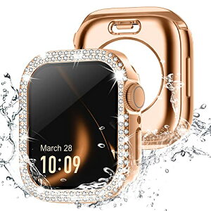 �A�b�v���E�H�b�` 44mm �J�o�[ �L���L�� Apple Watch �J�o�[ �h���P�[�X �ی�t�B�����t�� ��̌^ IP68���S�h�� ���f�B�[�X iWatch �P�[�X Series 6 5 4 SE�Ƀ��[�Y�S�[���h 44mm