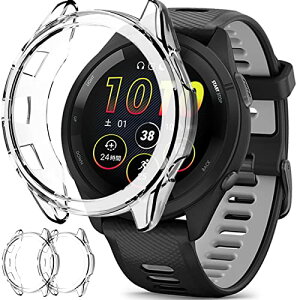 [2��] Garmin Foreruner 265 �P�[�X Foreruner 265 �J�o�[ �\�t�g TPU �҂�����C�菝�h�~ �y�� �h�Ռ� (�t�C�����Ȃ�) �K�[�~��garmin 265 �ی�P�[�X �K�[�~��265 �o���p�[ (�N���A�{�N���A )