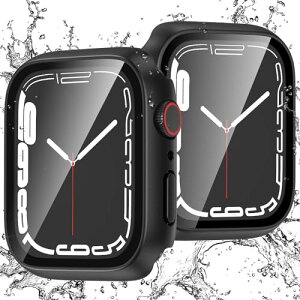 [2���Z�b�g] �A�b�v���E�H�b�` �J�o�[ 44mm �h�� Apple Watch�p �P�[�X Series 6 5 4 SE3 SE2 �����Ղ邤������ �ی� �o���p�[ �^�b�`���x������ �ϏՌ� �K���X�t�B���� �����ȒP iWatch 44mm �h�� �u���b�N 
