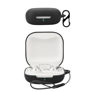 Shokz OpenFit Air �P�[�X �J�o�[ ���C�����X�C���z�� �V���R�� �ی�P�[�X (�J���r�i�t��+�X�g���b�v�t�� ) �����h�~ �L�Y�h�~ �ϏՌ� �����[�d�\ �h�� �h�o (�u���b�N)