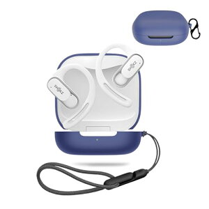 Shokz OpenFit Air �P�[�X �J�o�[ ���C�����X�C���z�� �V���R�� �ی�P�[�X (�J���r�i�t��+�X�g���b�v�t�� ) �����h�~ �L�Y�h�~ �ϏՌ� �����[�d�\ �h�� �h�o (�u���[)