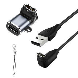 [1+1�Z�b�g] �K�[�~�� �[�d�P�[�u�� 1m L���^ USB Type-C �ϊ��A�_�v�^�Z�b�g Garmin �[�d��Fenix 7 7S 7X 6 6S 6X 5 5S 5X Plus,Venu / Venu sq / Venu2 Plus,Vivoactive 3 4,Vivosport,Instinct,ForeAthlete,Approach,Vivomove,Forerunner USB 