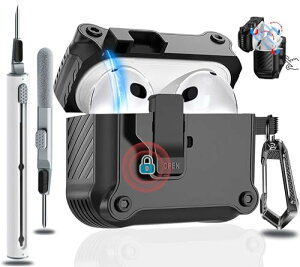 Airpods ��4���� �P�[�X AirPods4 �P�[�X 2024 (USB-C) ���S���b�N�t�� �����{�^�� �G�A�[�ۂ��� ��4���� �P�[�X �N���[�i�[�L�b�g�t�� Magsafe ���C�����X�[�dLED���C�g�������� �G�A�|�b�Y4�J�o�[ �J��