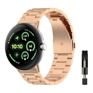 Google Pixel Watch 3 45mm �o���h (2024) �����o���h �X�e�����X�X�`�[�����^�� �ւ��x���g Pixel Watch 3 �����x���g �r�W�l�X�� �X�e�����X ������� �����H��t�� Pixel Watch 3 45mm (���[�Y�S�[���h)