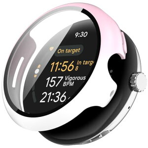 Google Pixel Watch 3 �ی�J�o�[ + �K���X�t�B���� ��̌^ �ی�t�B���� PC�f�� �J�o�[ �����G�b�W�^�b�` ���^ �y�� ���h�~ �ϏՌ� �����ߗ� �S�ʕی� ���E�ȒP Pixel Watch 3 45mm �s���N�{�z���C�g