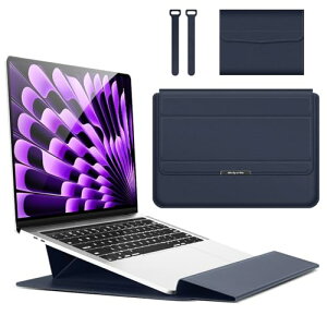 �m�[�g�p�\�R���P�[�X 16�C���` �X�^���h�t�� ���b�v�g�b�v�X���[�u Macbook Air / Macbook Pro / Dell / Ausu / Acer / HP / Lenovo 13 / 13.3 / 14 / 15 / 15.6 / 16�C���`�p PU�v�P�[�X [���ΐ݌v] [�X�^���h�@�\] [�܂�