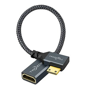 ���XHDMI - Mini �A�_�v�^�[�P�[�u�� 0.2M �i�C�����ґg 90° ���p HDMI (���X)- �~�j (�I�X) �����P�[�u�� 3D / 4K 1080p