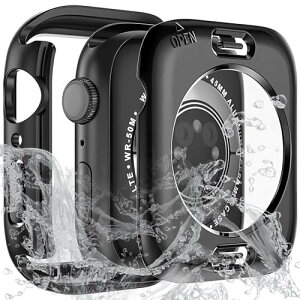 �A�b�v���E�H�b�` �J�o�[ �h�� Apple Watch SE SE2 Series 6 5 4 40mm �P�[�X 2-in-1 �O��ی� PC�t���[���{�����K���X �ϏՌ� �y�� �����ߗ� �ȒP�E�� (�u���b�N 40mm)