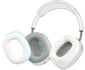 �C���[�p�b�h�J�o�[ �w�b�h�p�b�h�P�[�X AirPods Max �w�b�h�z�� �ی�P�[�X �_�炩���V���R�� �򉻖h�~ �h�o �h�� ��� �􂦂� (�z���C�g-1�y�A)