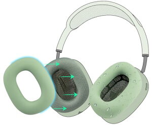�C���[�p�b�h�J�o�[ �w�b�h�p�b�h�P�[�X AirPods Max �w�b�h�z�� �ی�P�[�X �_�炩���V���R�� �򉻖h�~ �h�o �h�� ��� �􂦂� (�O���[��-1�y�A)