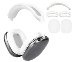 AirPods Max �J�o�[ �{ �w�b�h�o���h �J�o�[ �{ �C���[�p�b�h �P�[�X TPU �����ʕی� �L�b�g �L�Y�h�~ ���ɋ��� ��y�ɐ􂦂� �h�o �y�� ���^ (�z���C�g)