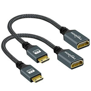 Mini HDMI-HDMI�A�_�v�^�[ 2�p�b�N Mini HDMI�I�X-HDMI���X �ґg�����P�[�u�� 3D 4K 1080p �r�f�I�J���� �O���t�B�b�N�X�J�[�h �m�[�g�p�\�R�� �^�u���b�g HDTV�v���W�F�N�^�[