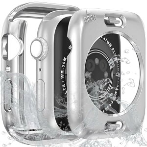 �A�b�v���E�H�b�` �J�o�[ �h�� Apple Watch SE SE2 Series 6 5 4 40mm �P�[�X 2-in-1 �O��ی� PC�t���[���{�����K���X �ϏՌ� �y�� �����ߗ� �ȒP�E�� (�V���o�[ 40mm)